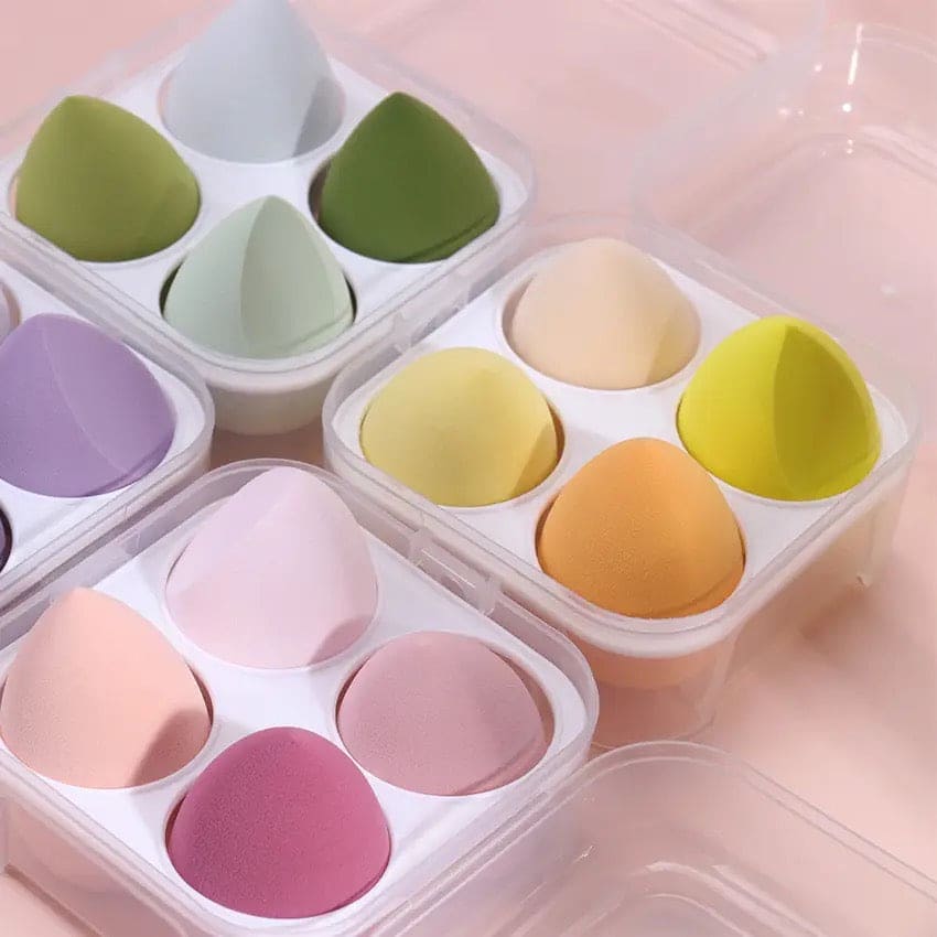 Set Of 4 Makeup Egg Blender, Foundation Powder Puff, Wet and Dry Powder Puff, Makeup Egg Cushion Beauty Tool, Cosmetic Makeup Blender With Storage Box Set Of 4 Makeup Egg Blender, Foundation Powder Puff, Wet and Dry Powder Puff, Makeup Egg Cushion Beauty Tool, Cosmetic Makeup Blender With Storage Box